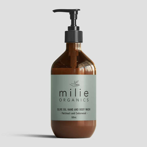 Natural Patchouli Cedarwood Olive Oil Hand Body Wash front ml