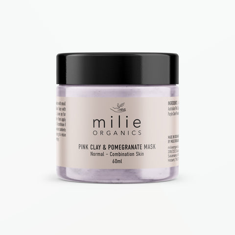 Pink Clay and Pomegranite Face Mask Front